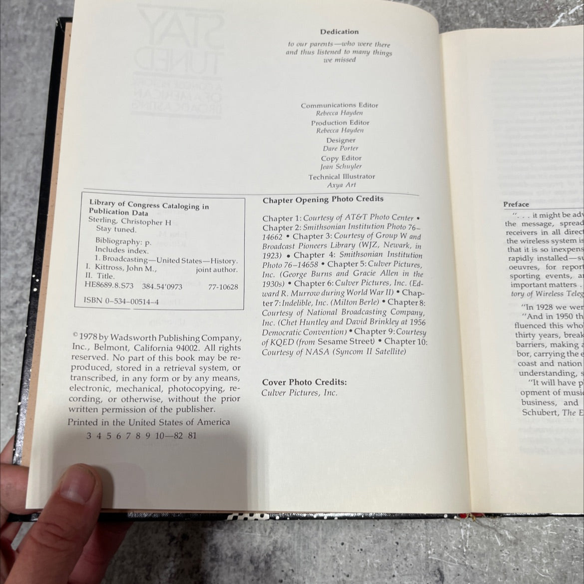 stay tuned a concise history of american broadcasting book, by Christopher H. Sterling and John M. Kittross, 1978 image 3
