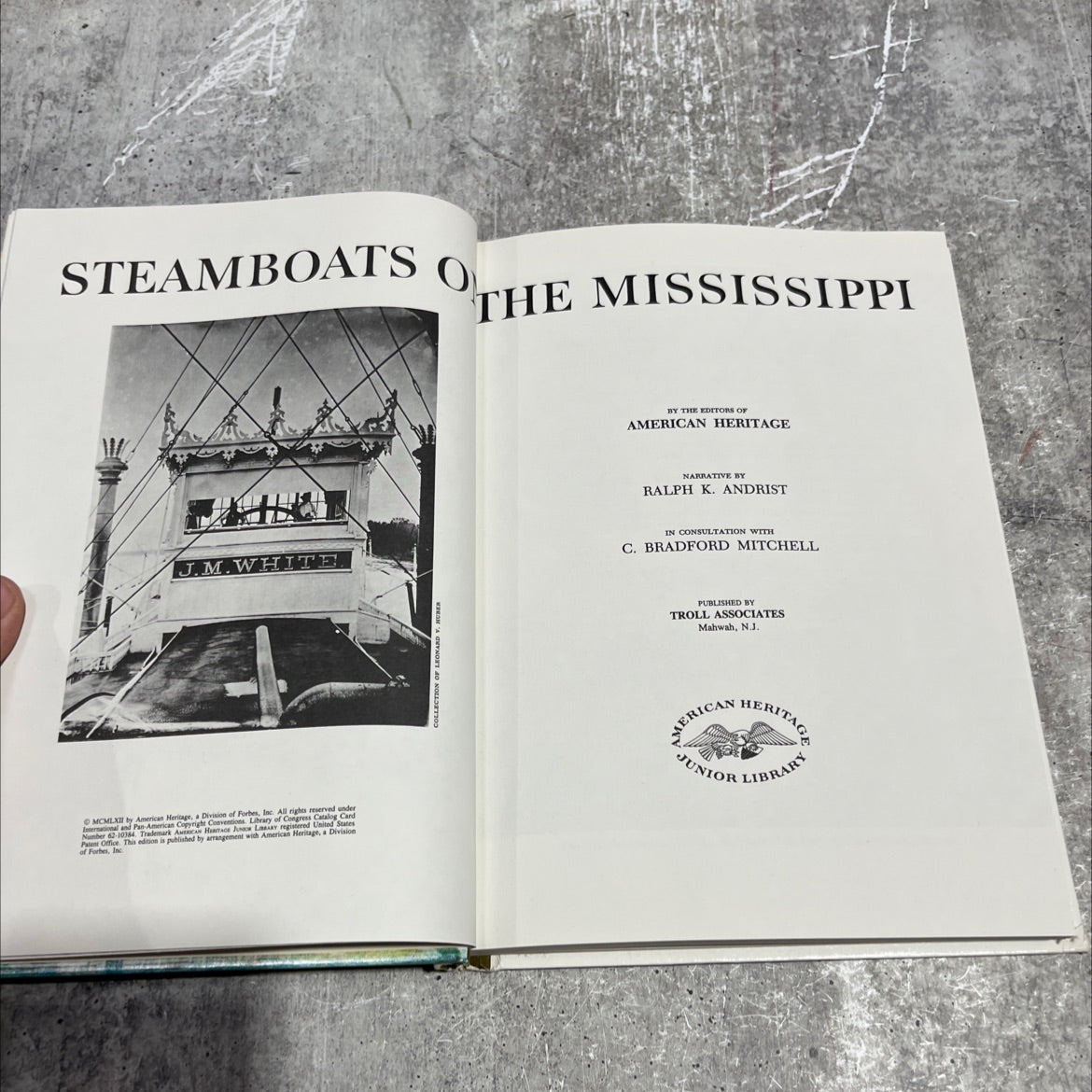steamboats o the mississippi book, by j.m. white, 1962 Hardcover image 2