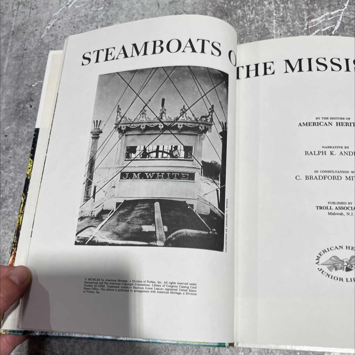 steamboats o the mississippi book, by j.m. white, 1962 Hardcover image 3