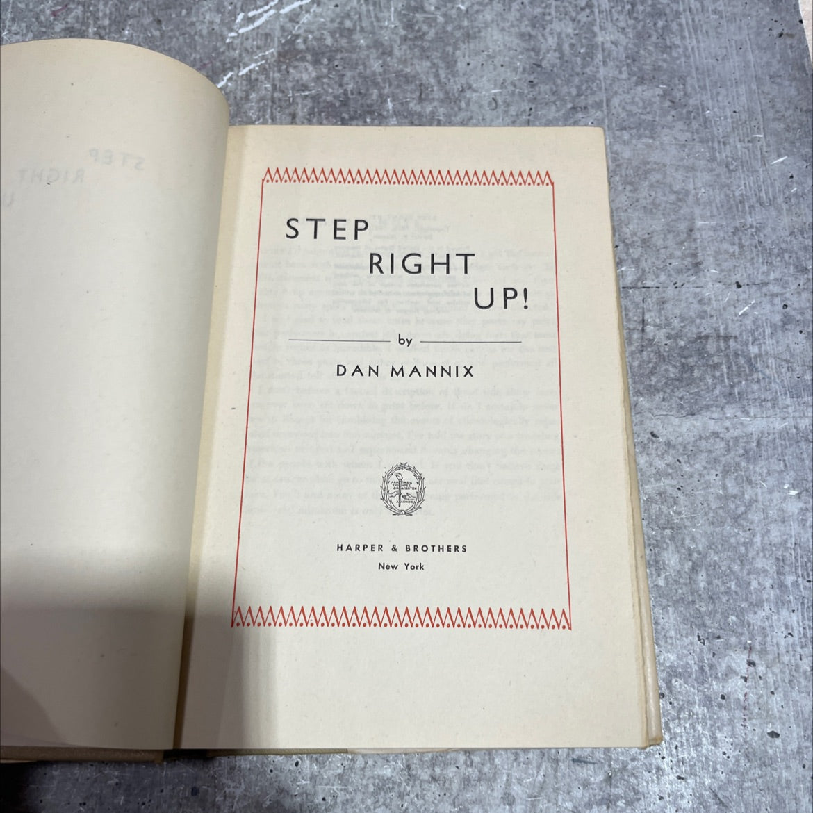 step right up! book, by dan mannix, 1951 Hardcover image 2
