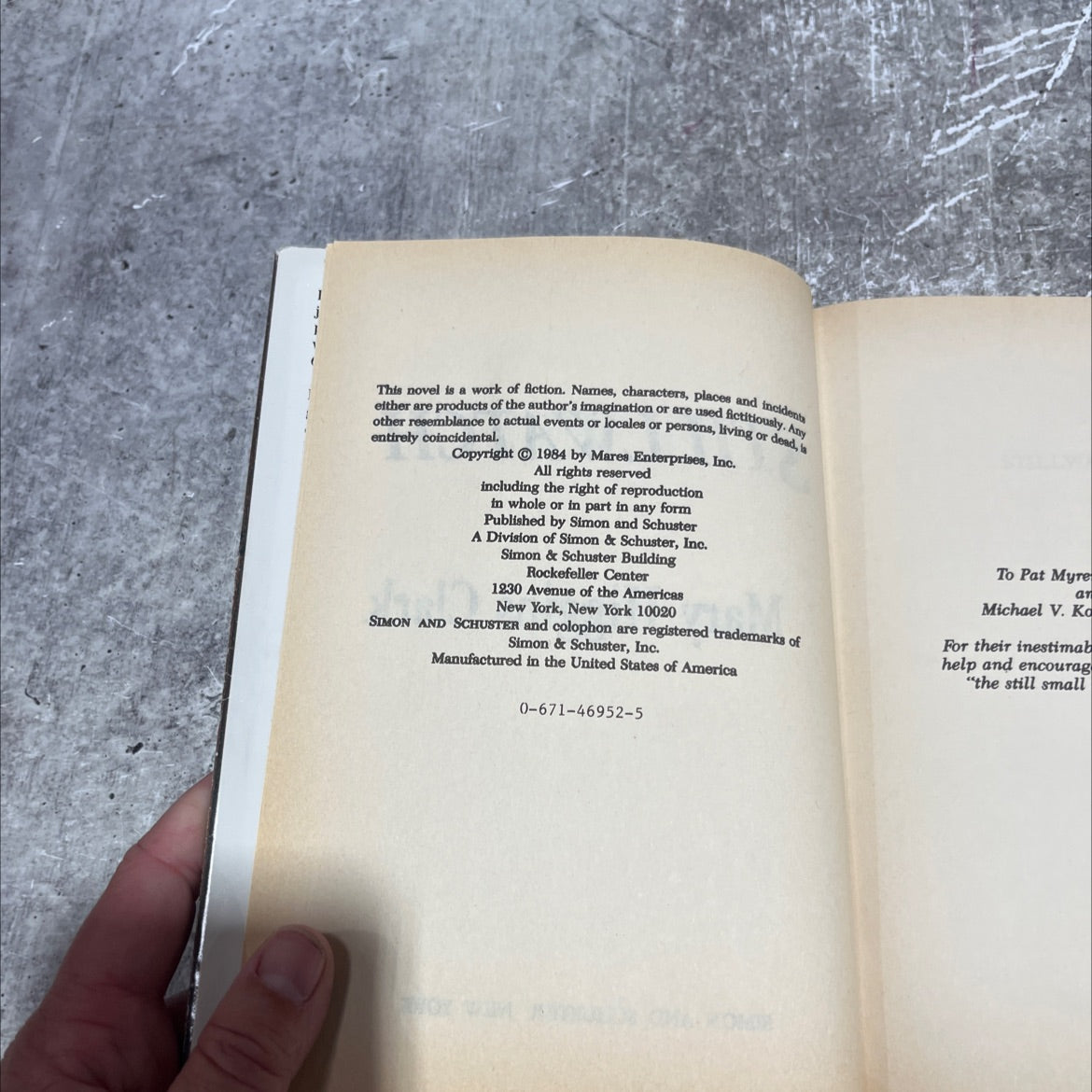stillwatch book, by mary higgins clark, 1984 Hardcover image 3