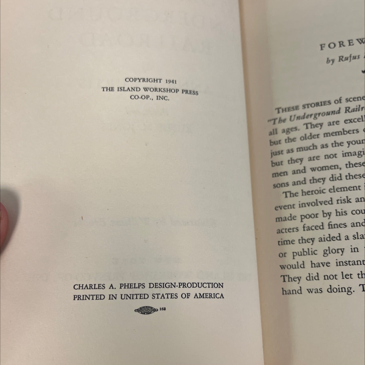 stories of the underground railroad book, by anna l. curtis, 1941 Hardcover image 3