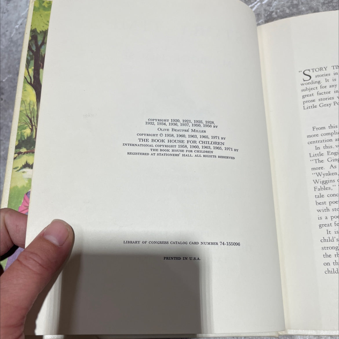 story time of my book house book, by olive beaupré miller, 1971 Hardcover image 3