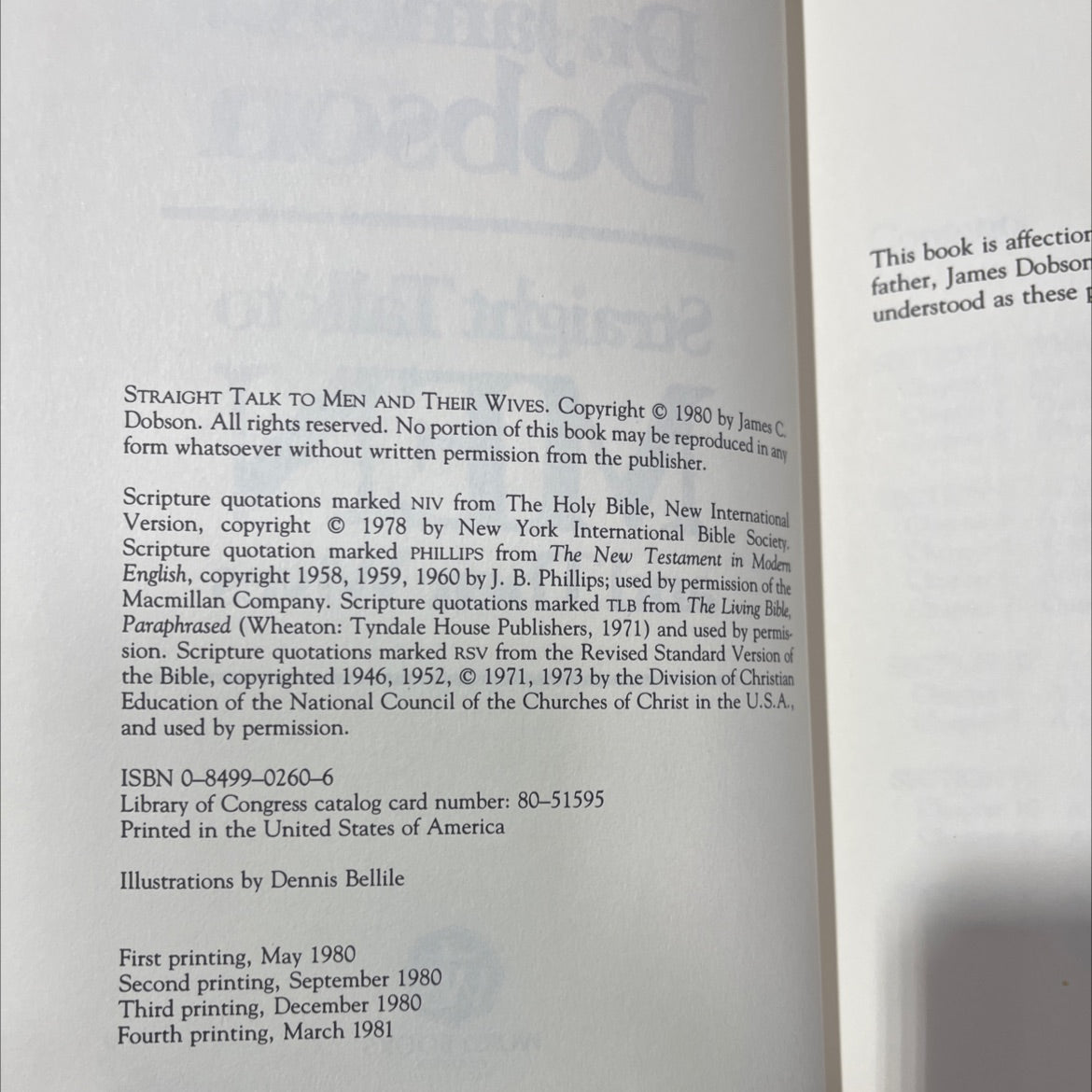 straight talk to men and their wives book, by James C. Dobson, 1980 Hardcover image 3