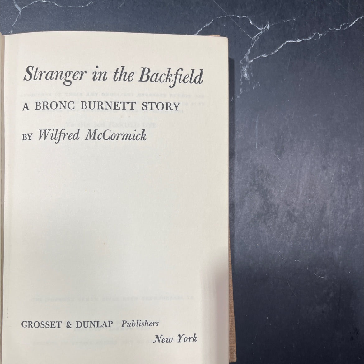 stranger in the backfield a bronc burnett story book, by wilfred mccormick, 1960 Hardcover image 2
