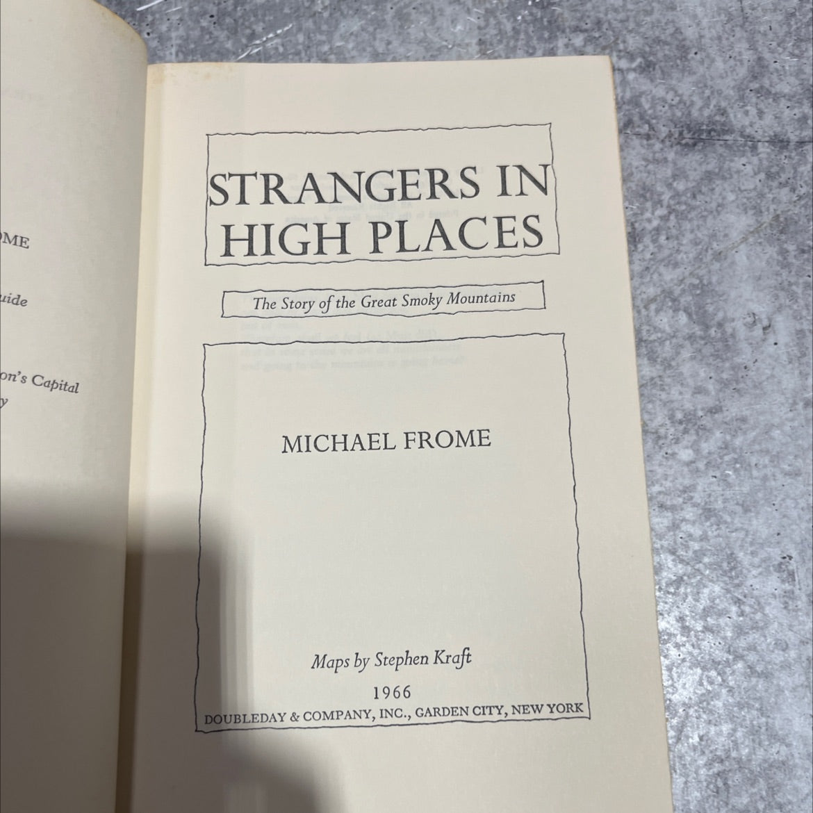 strangers in high places the story of the great smoky mountains book, by michael frome, 1966 Hardcover image 2