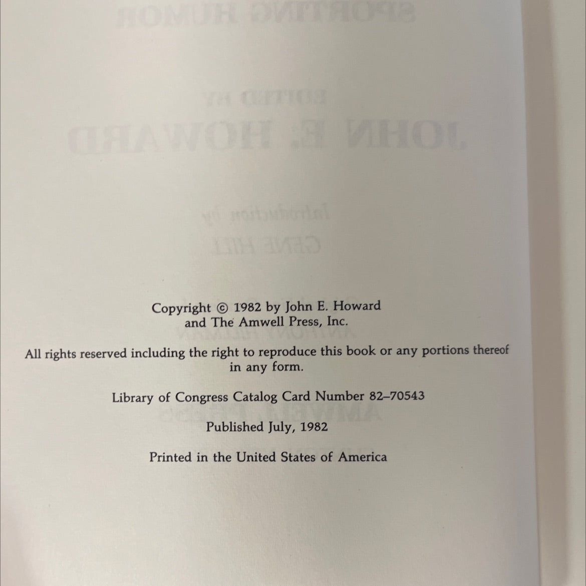 strayed shots and frayed lines being classics of american sporting humor book, by john e. howard, 1982 Hardcover image 3