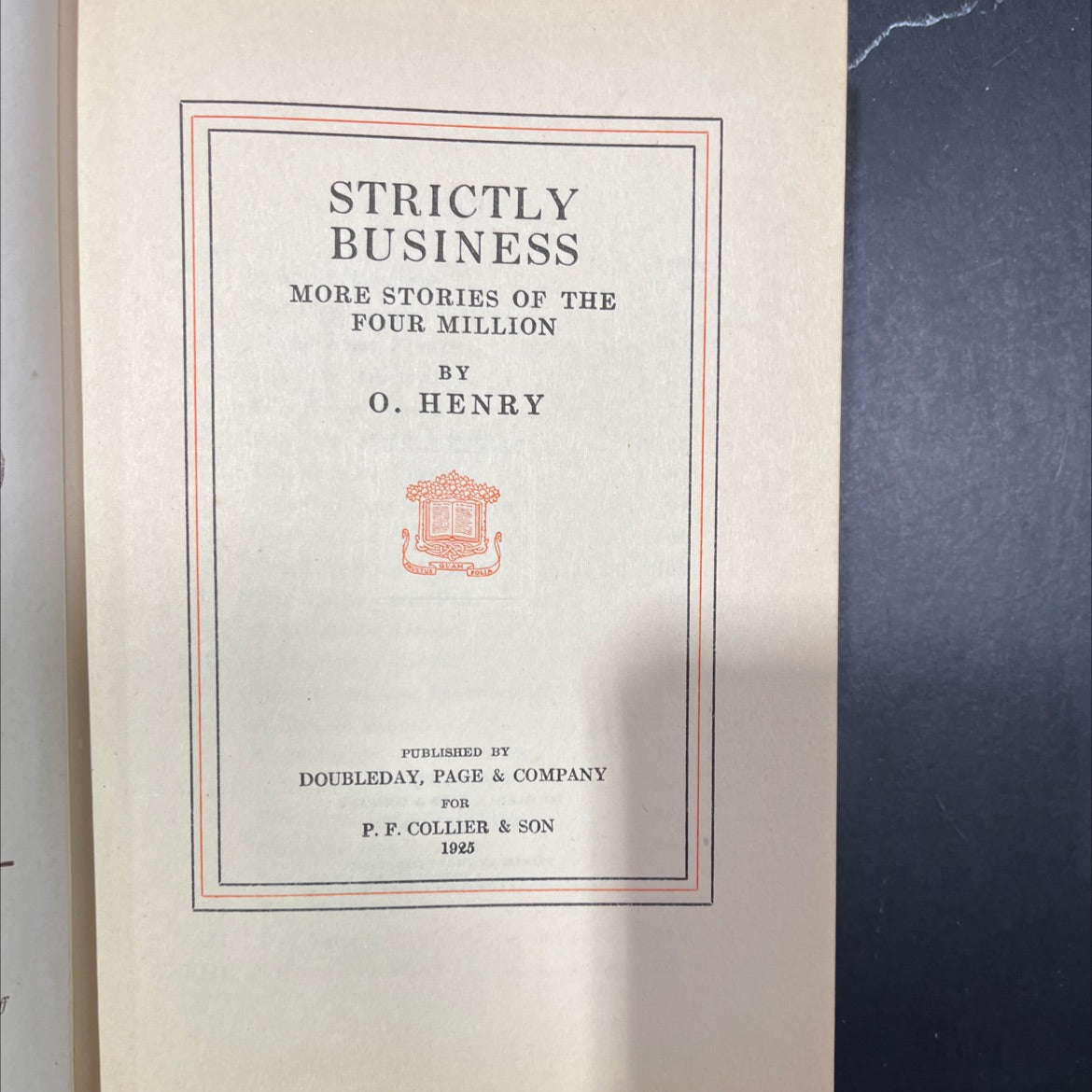 strictly business more stories of the four million book, by o. henry, 1925 Hardcover image 2