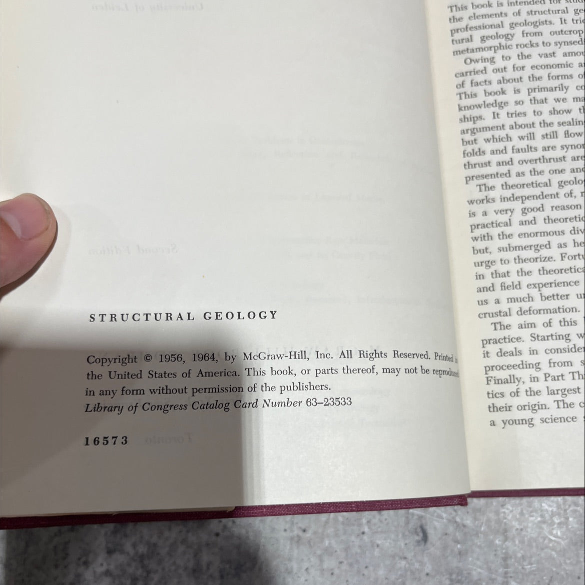 structural geology book, by l. u. de sitter, 1964 Hardcover image 3