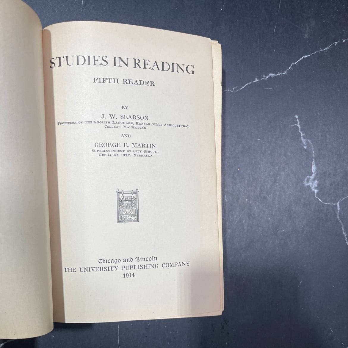 studies in reading fifth reader book, by j. w. searson, george e. martin, 1914 Hardcover image 2