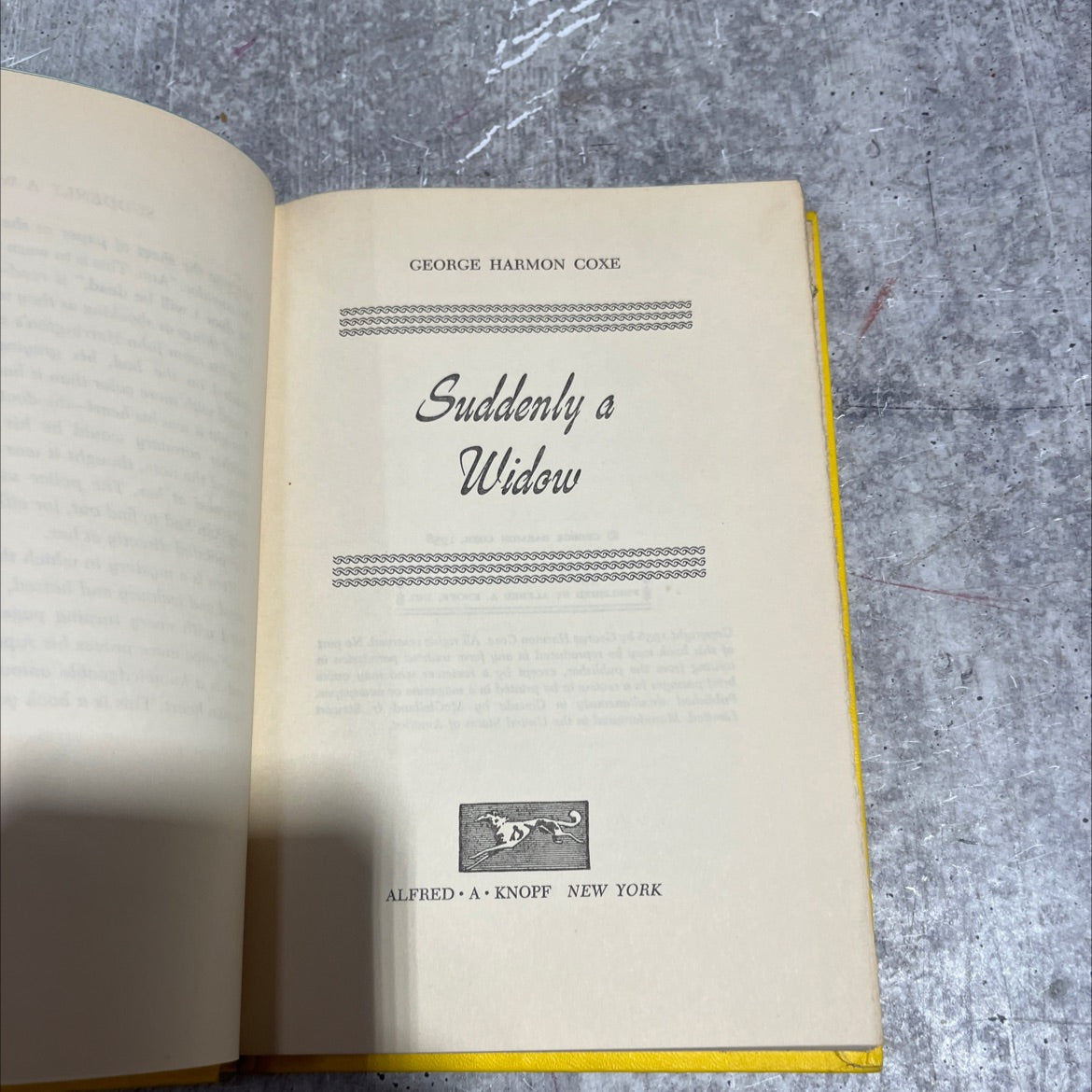 suddenly a widow book, by george harmon coxe, 1956 Hardcover image 2