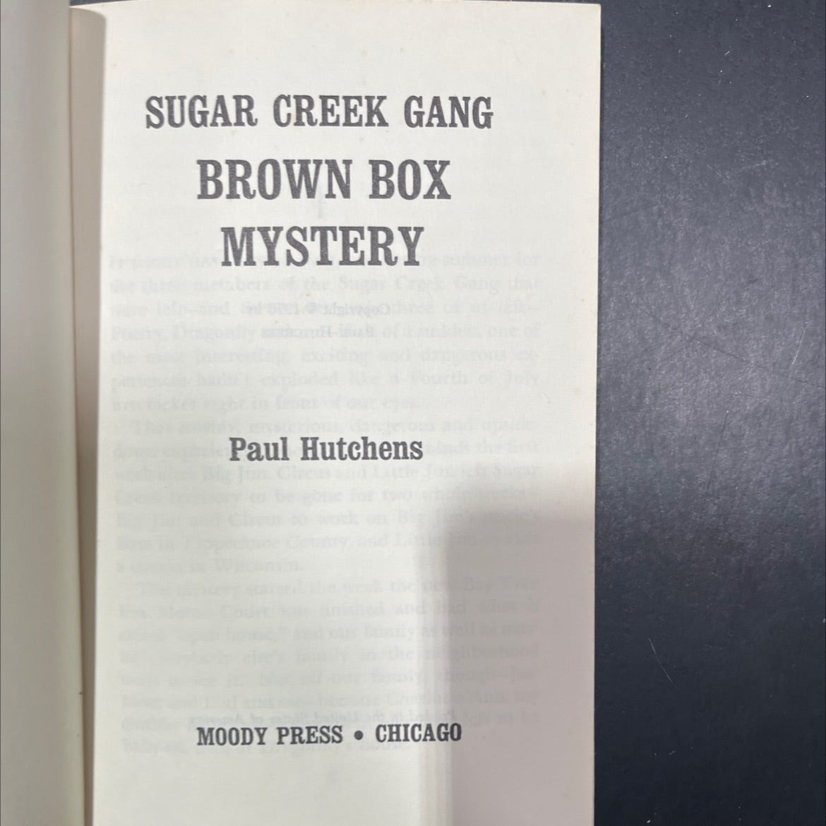 sugar creek gang brown box mystery book, by paul hutchens, 1970 Hardcover image 2
