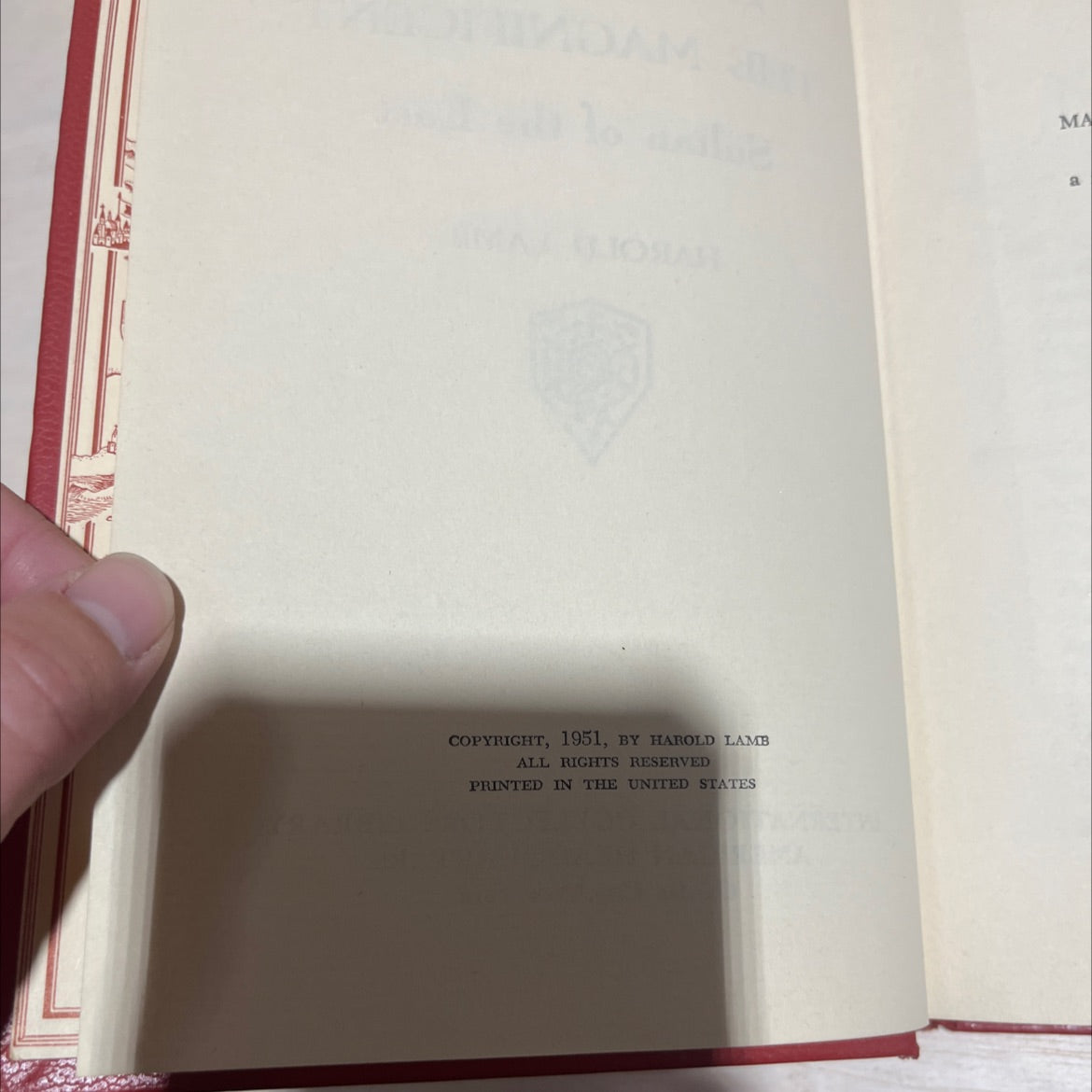 suleiman the magnificent sultan of the east book, by harold lamb, 1951 Hardcover image 3