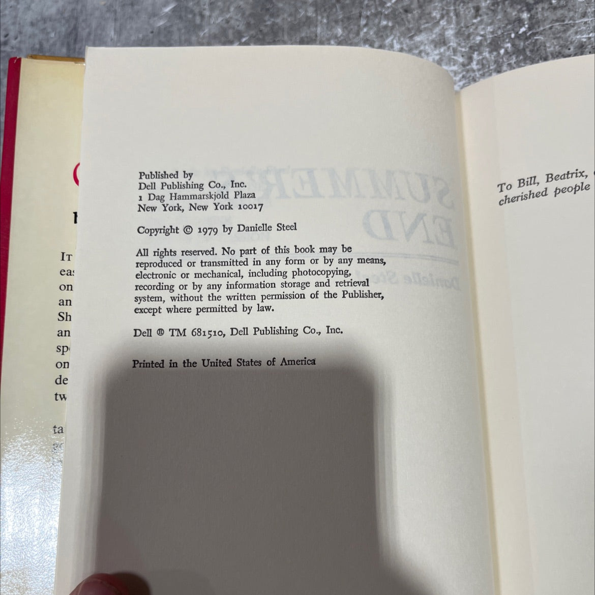 summer's end book, by danielle steel, 1979 Hardcover image 3