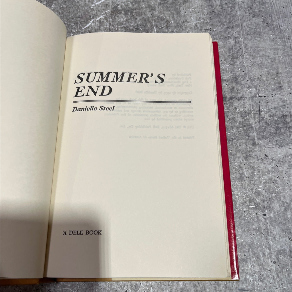 summer's end book, by danielle steel, 1979 Hardcover image 2