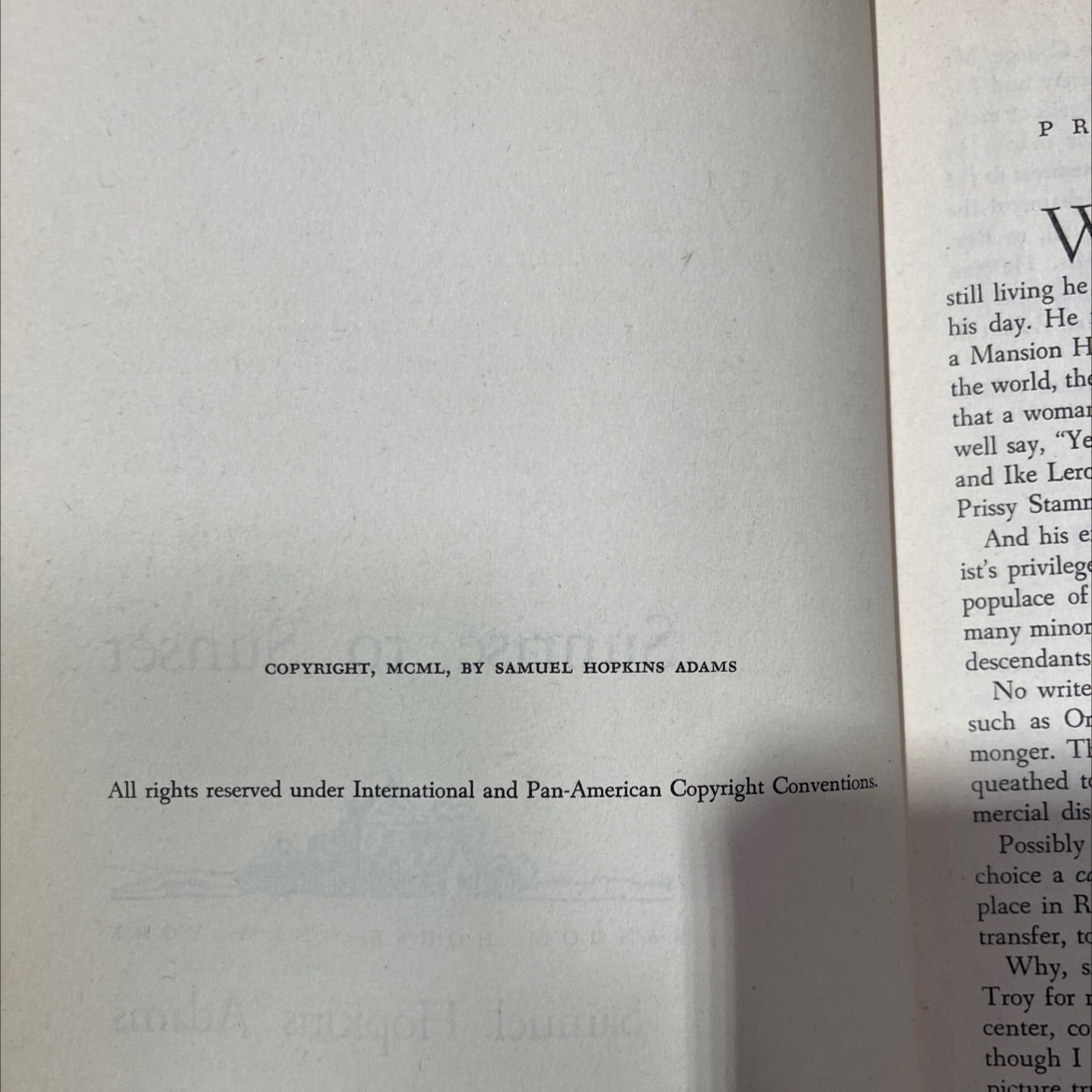 sunrise to sunset book, by samuel hopkins adams, 1970 Hardcover image 3