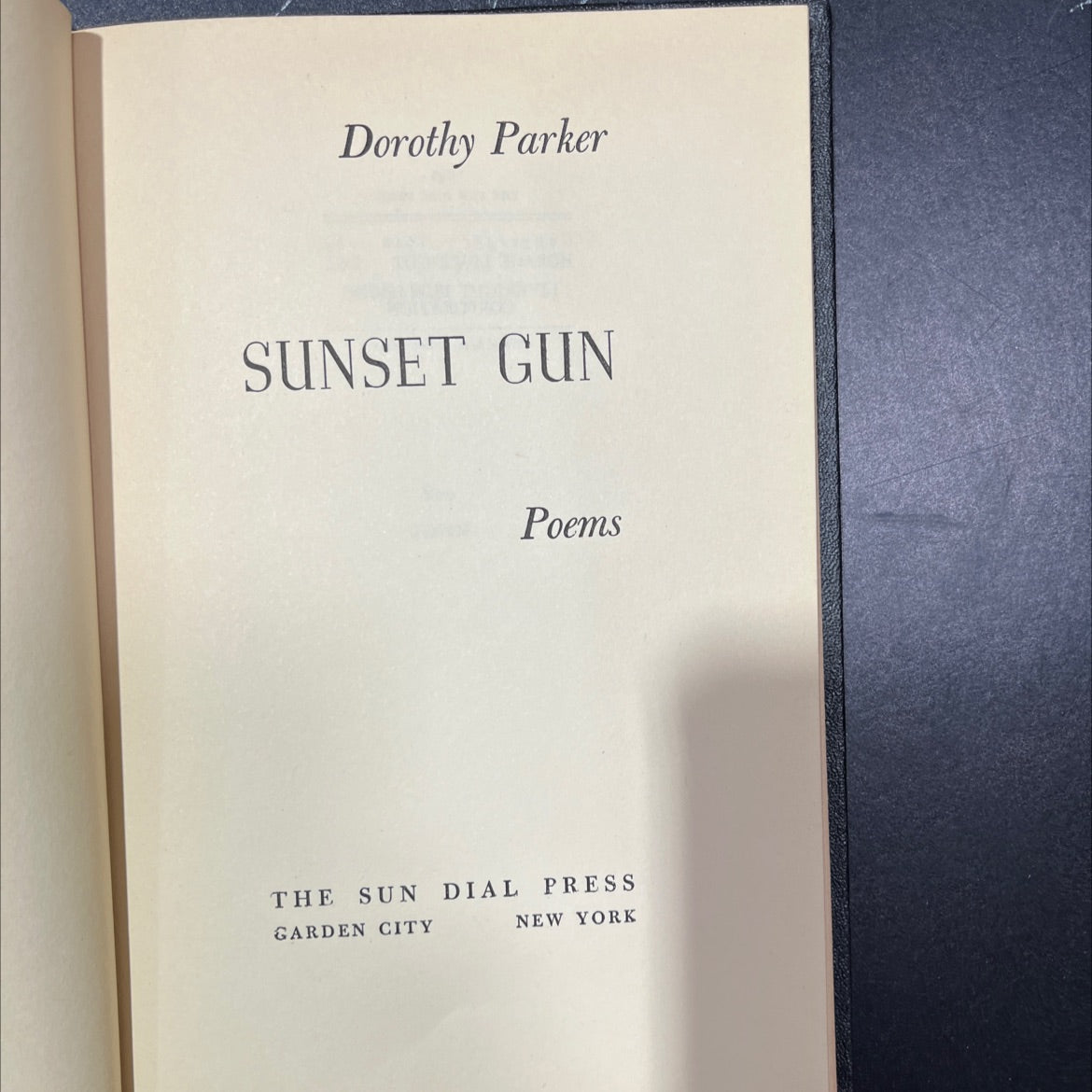 sunset gun poems book, by dorothy parker, 1941 Hardcover, Vintage image 2