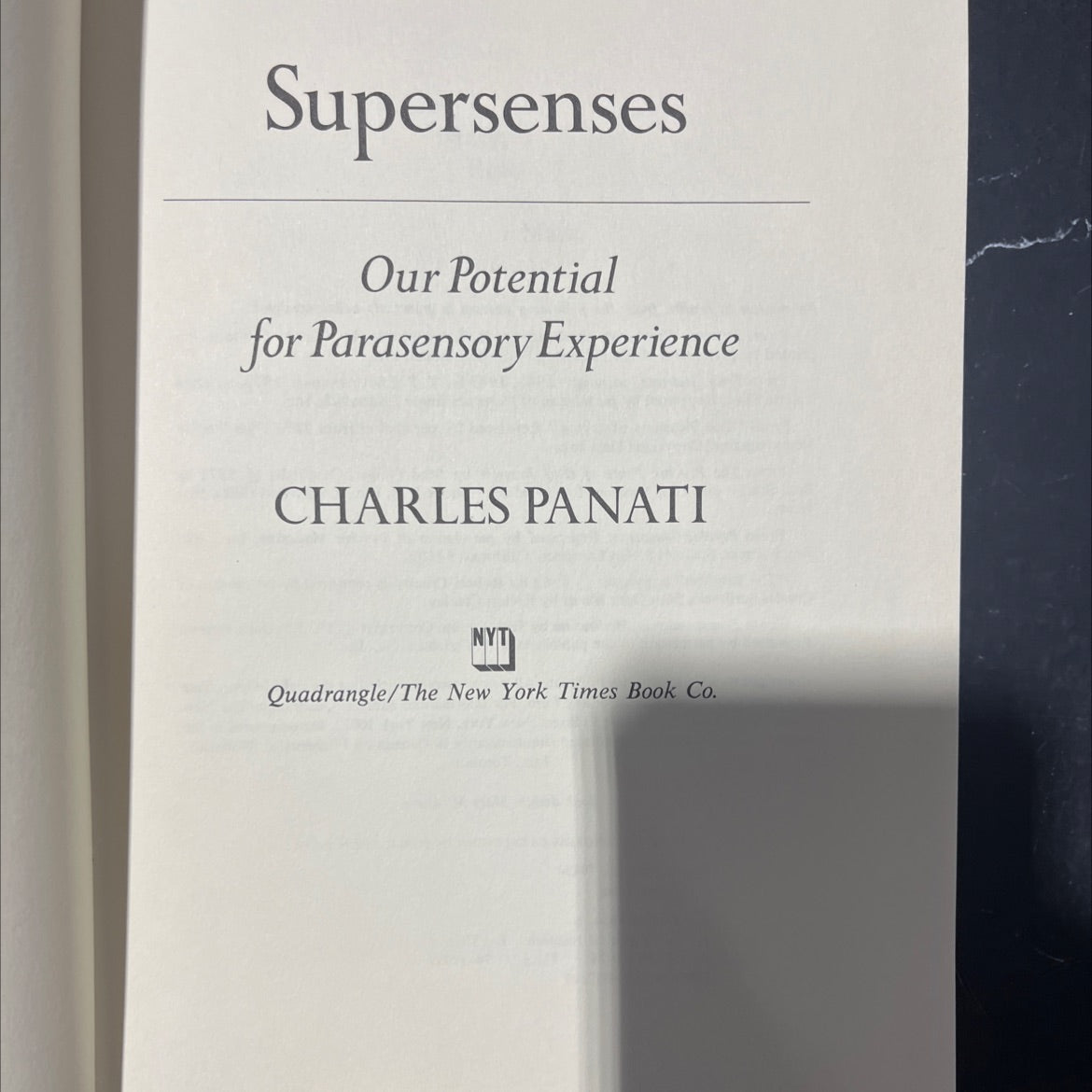 supersenses our potential for parasensory experience book, by charles panati, 1974 Hardcover image 2