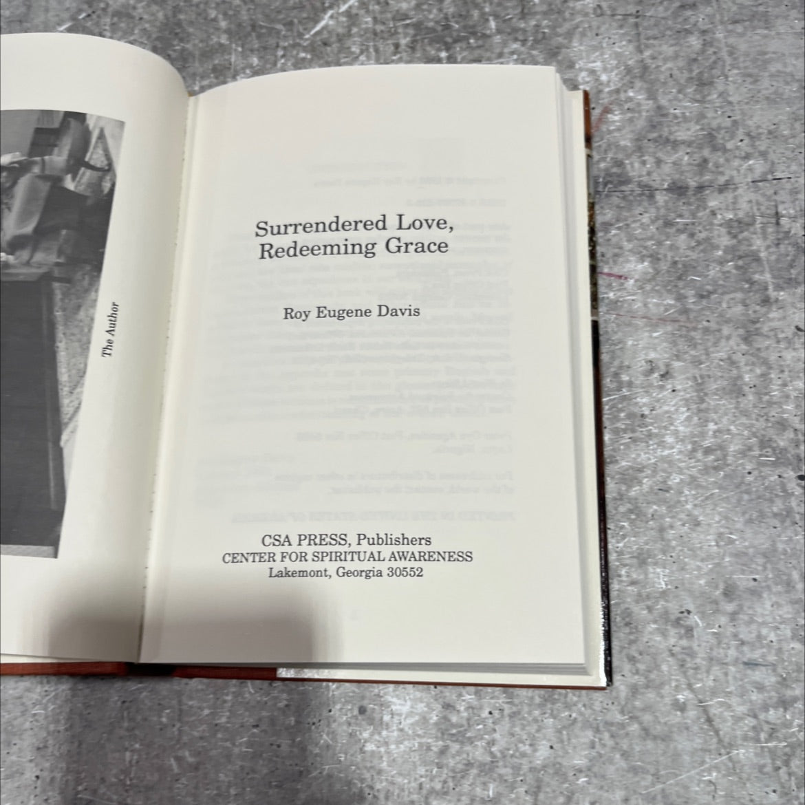 surrendered love, redeeming grace book, by Roy Eugene Davis, 1993 Hardcover image 2