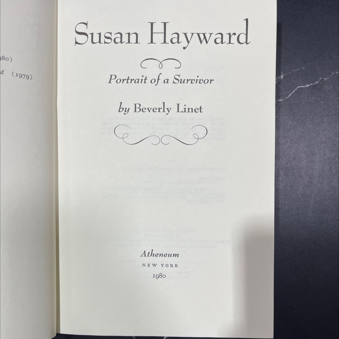 susan hayward, portrait of a survivor book, by beverly linet, 1980 Hardcover image 2
