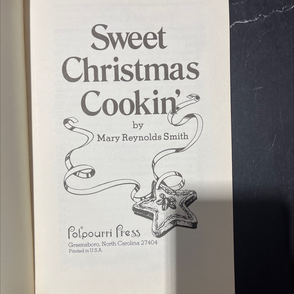 sweet christmas cookin' book, by mary reynolds smith, unknown Paperback image 2