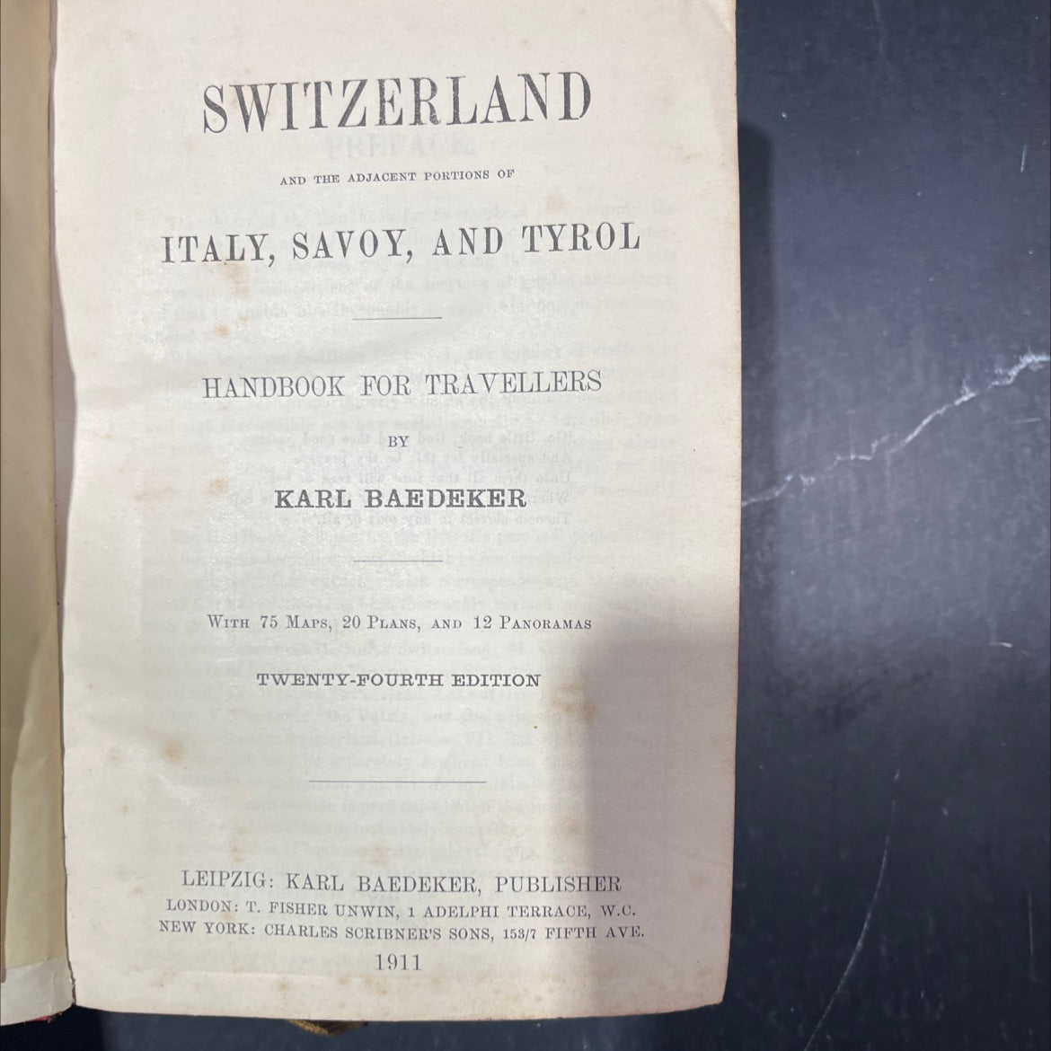 switzerland and the adjacent portions of italy, savoy, and tyrol handbook for travellers book, by karl baedeker, 1911 image 2