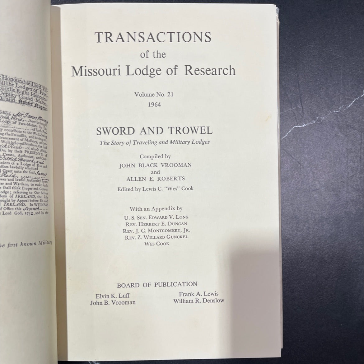 sword and trowel the story of traveling and military lodges book, by john black vrooman, allen e. roberts, 1964 image 2