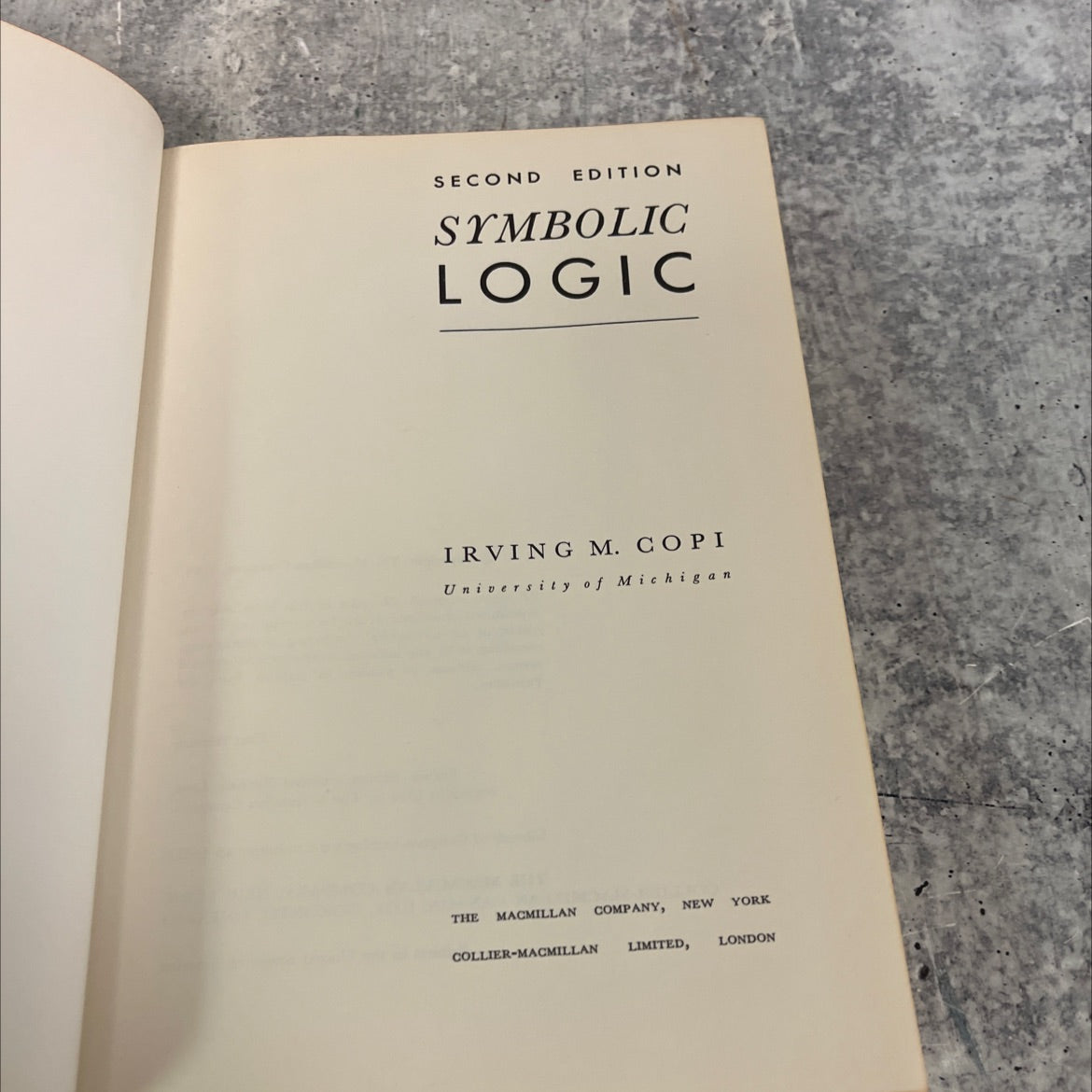 symbolic logic book, by irving m. copi, 1965 Hardcover image 2