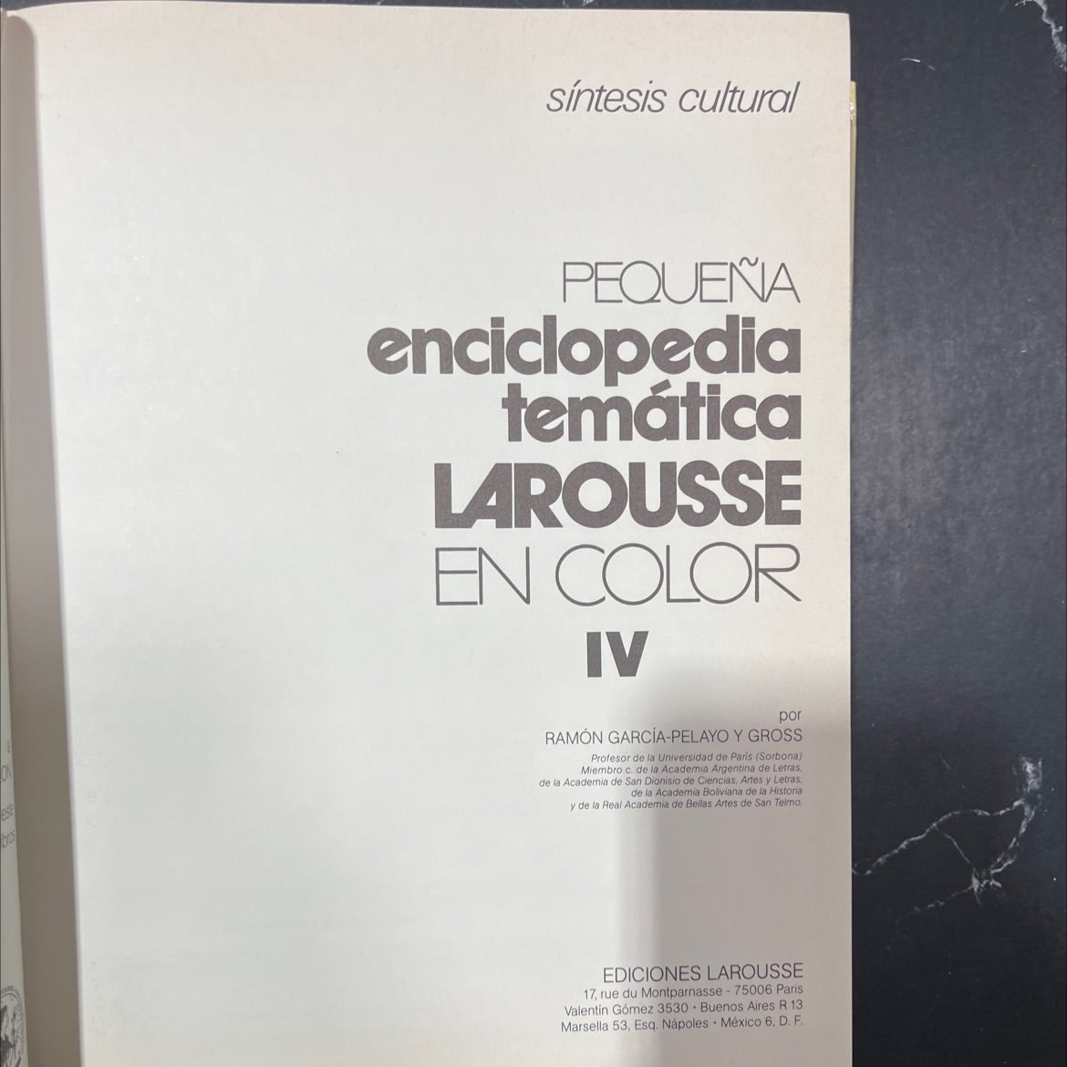 synthesis cultural small thematic encyclopedia larousse in color iv book, by Ramón García-Pelayo y Gross, 1980 Hardcover image 2