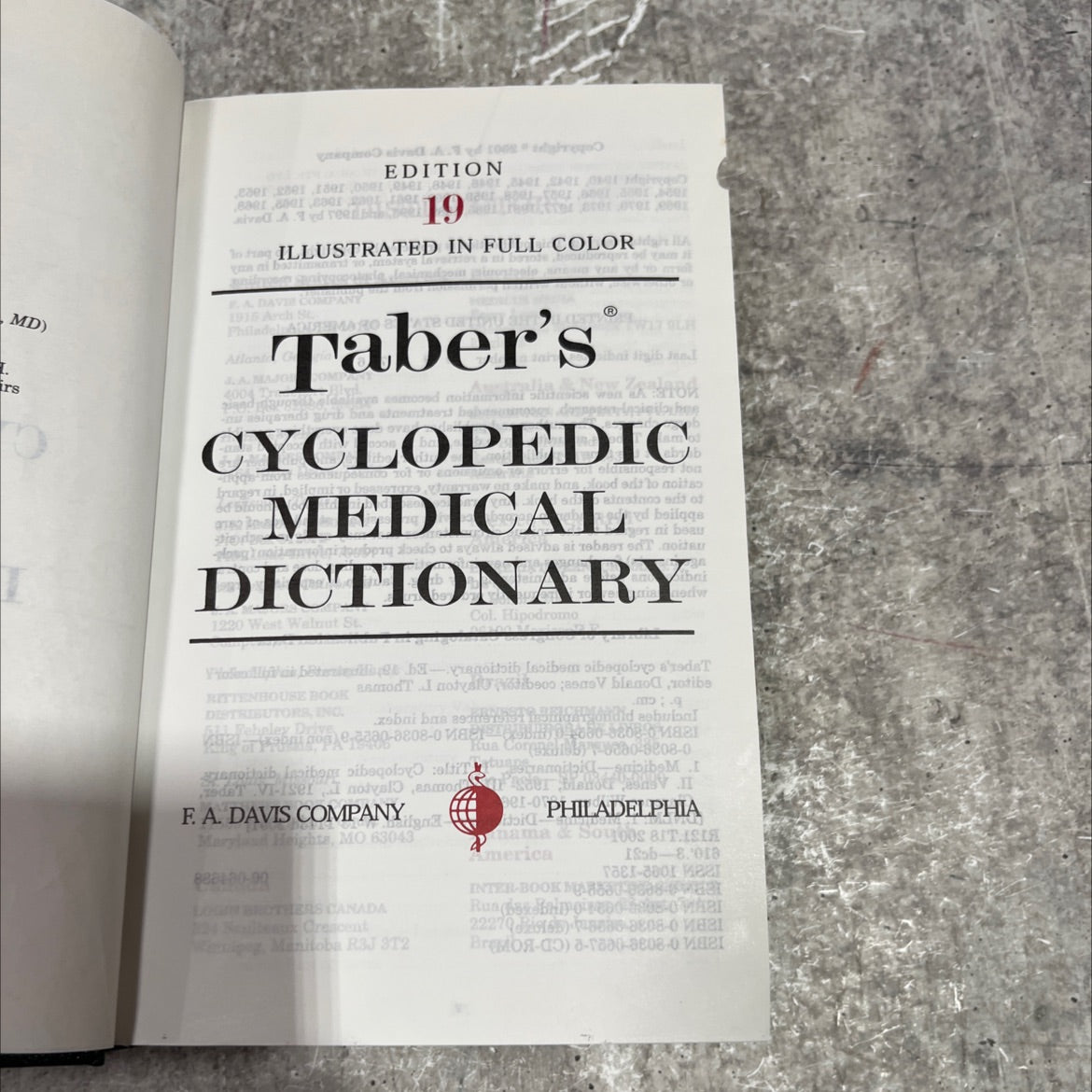 taber's cyclopedic medical dictionary book, by donald venes, clayton l. thomas, 2001 Hardcover image 2