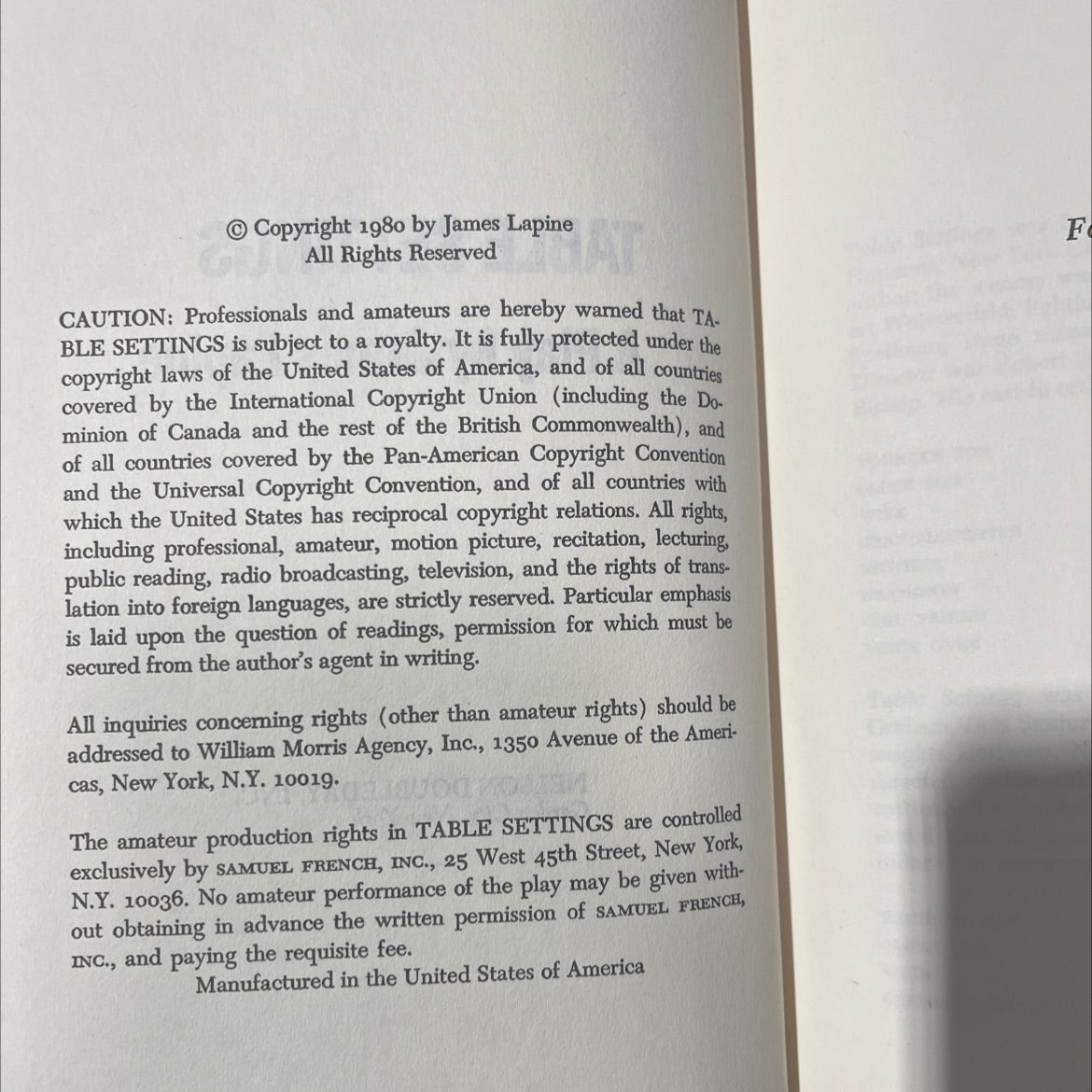 table settings book, by James Lapine, 1980 Hardcover image 3