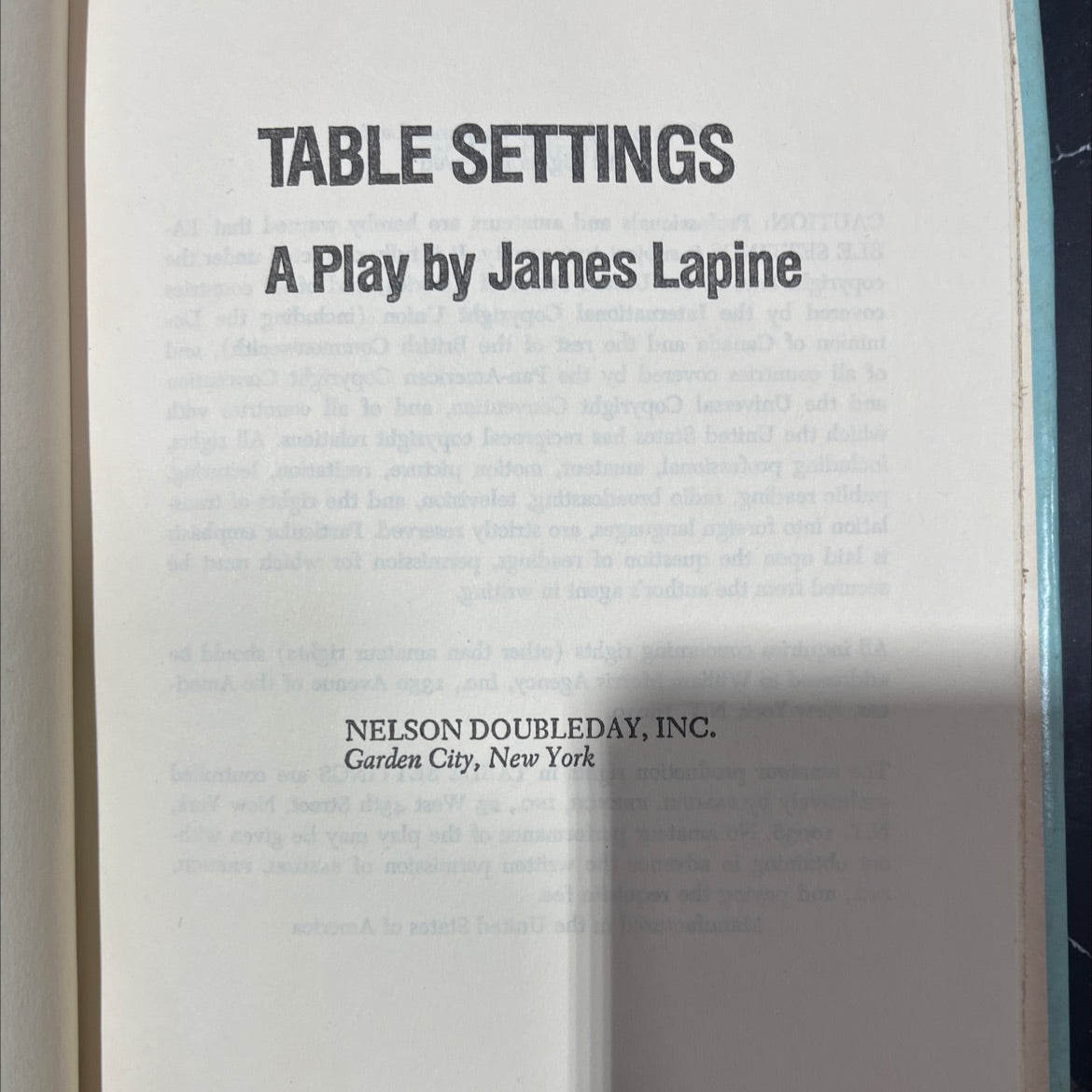 table settings book, by James Lapine, 1980 Hardcover image 2