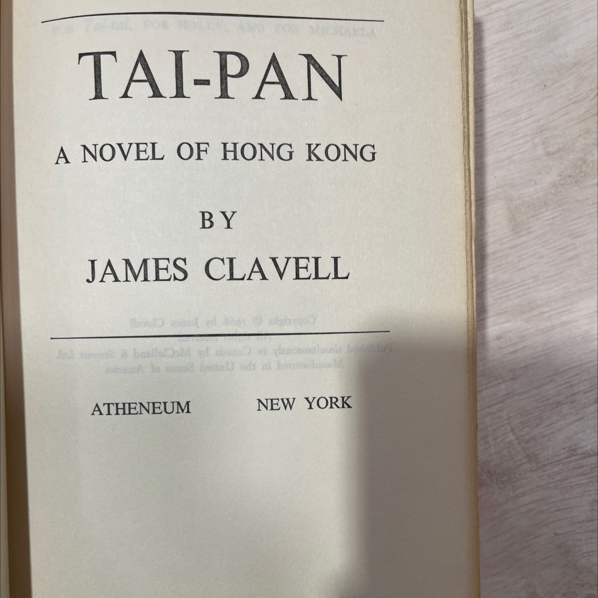 tai-pan book, by james clavell, 1966 Hardcover, Vintage image 2