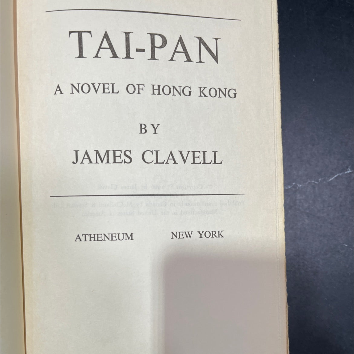 tai-pan book, by james clavell, 1966 Hardcover image 2