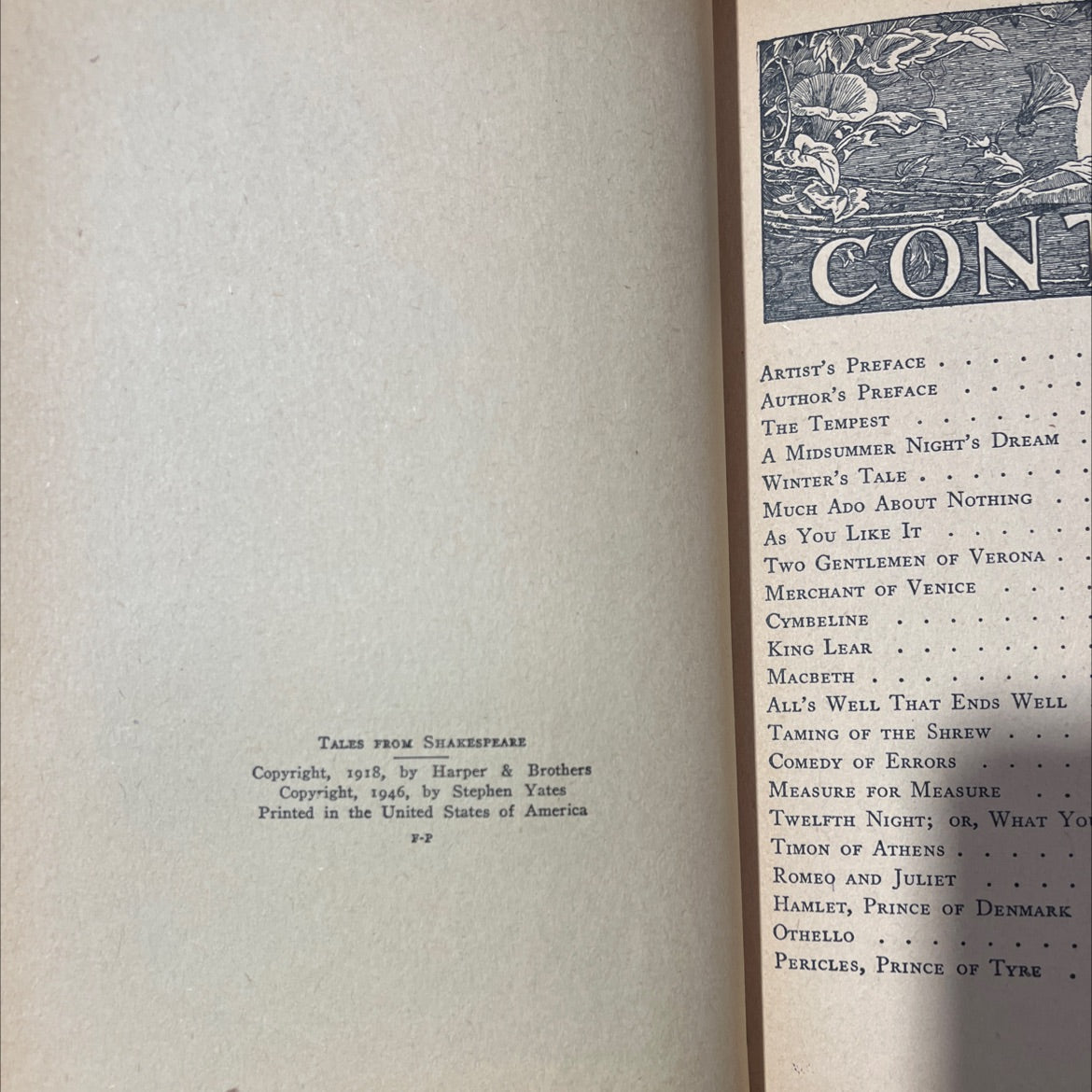 tales from shakespeare book, by charles lamb, mary lamb, 1946 Hardcover image 3