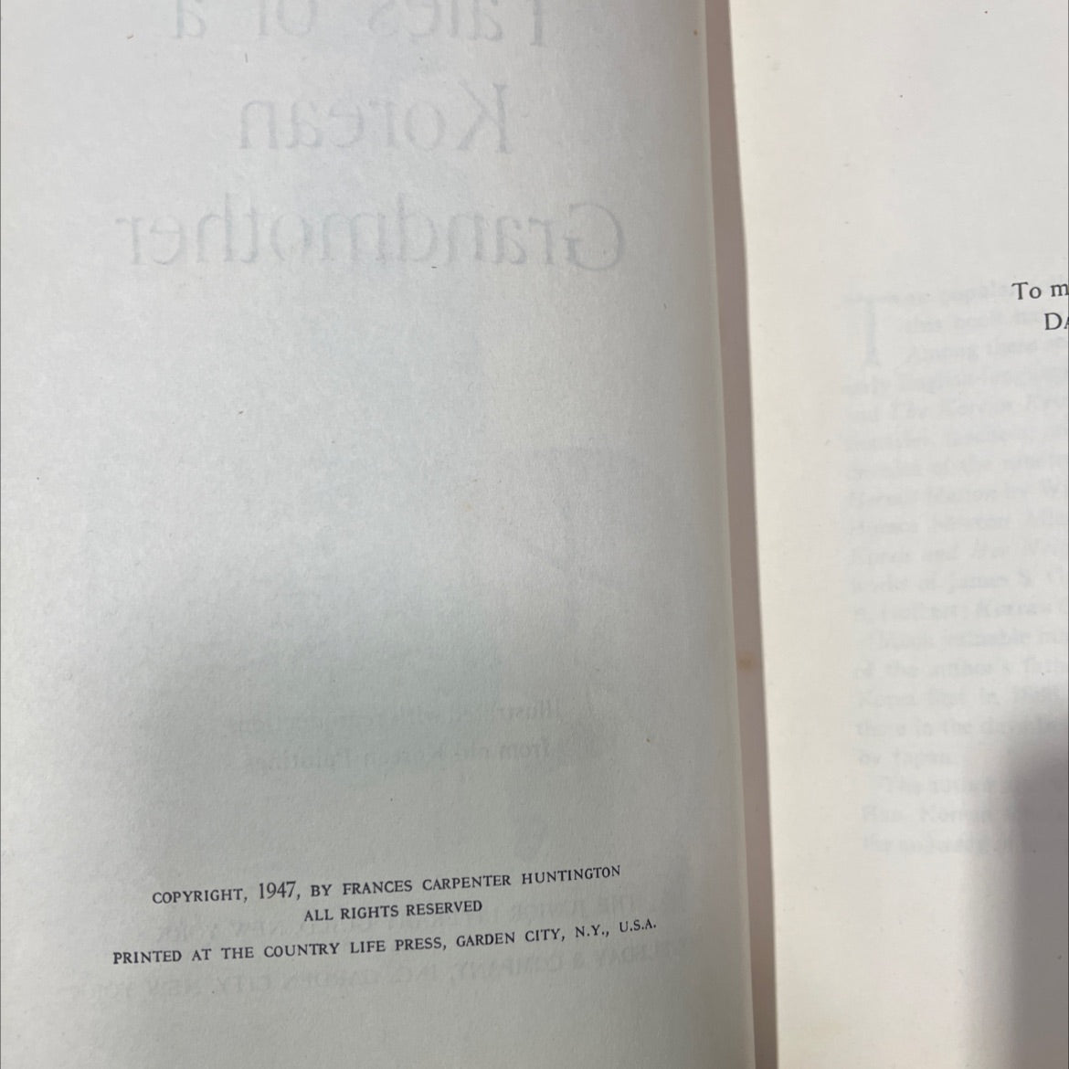 tales of a korean grandmother book, by frances carpenter, 1947 Hardcover image 3