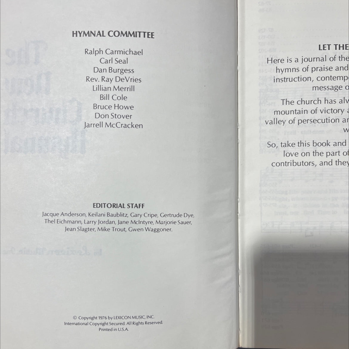 tammyh the new church hymnal book, by hymnal committee, 1976 Hardcover image 3