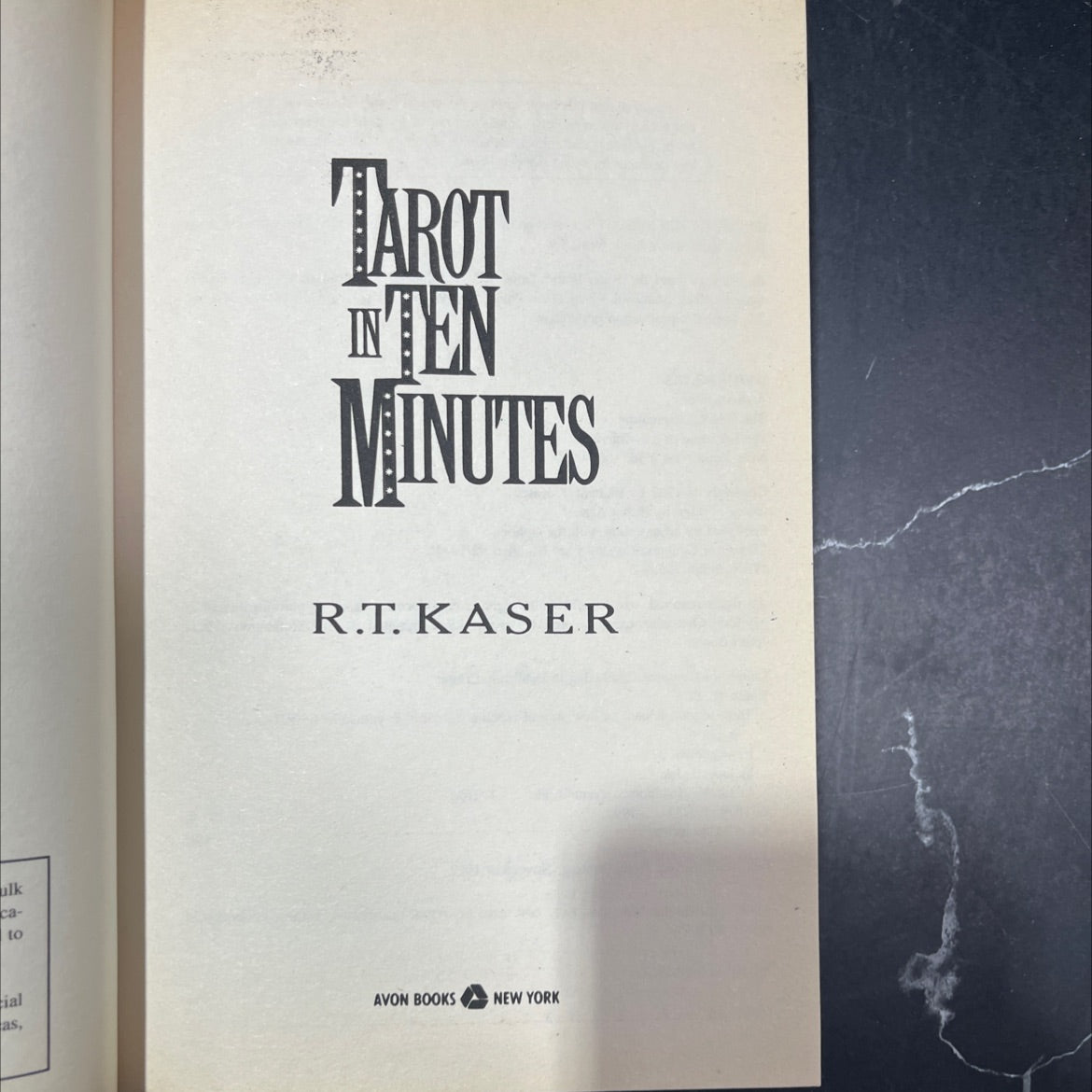 tarot in ten minutes book, by R.T. Kaser, 1992 Paperback image 2
