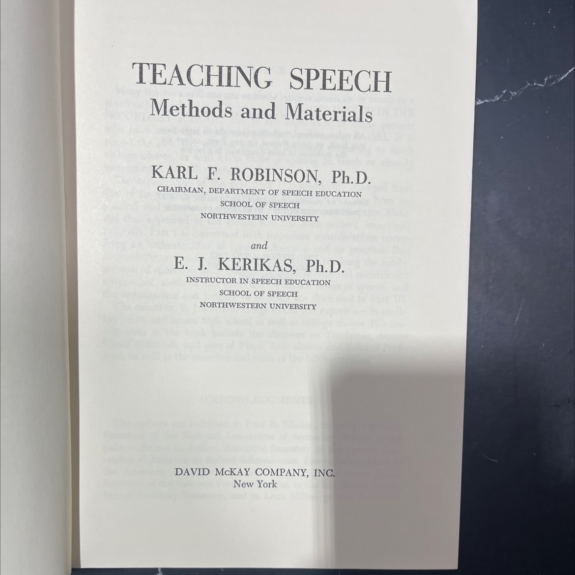 teaching speech methods and materials book, by karl f. robinson, ph.d. and e. j. kerikas, ph.d., 1970 Hardcover image 2