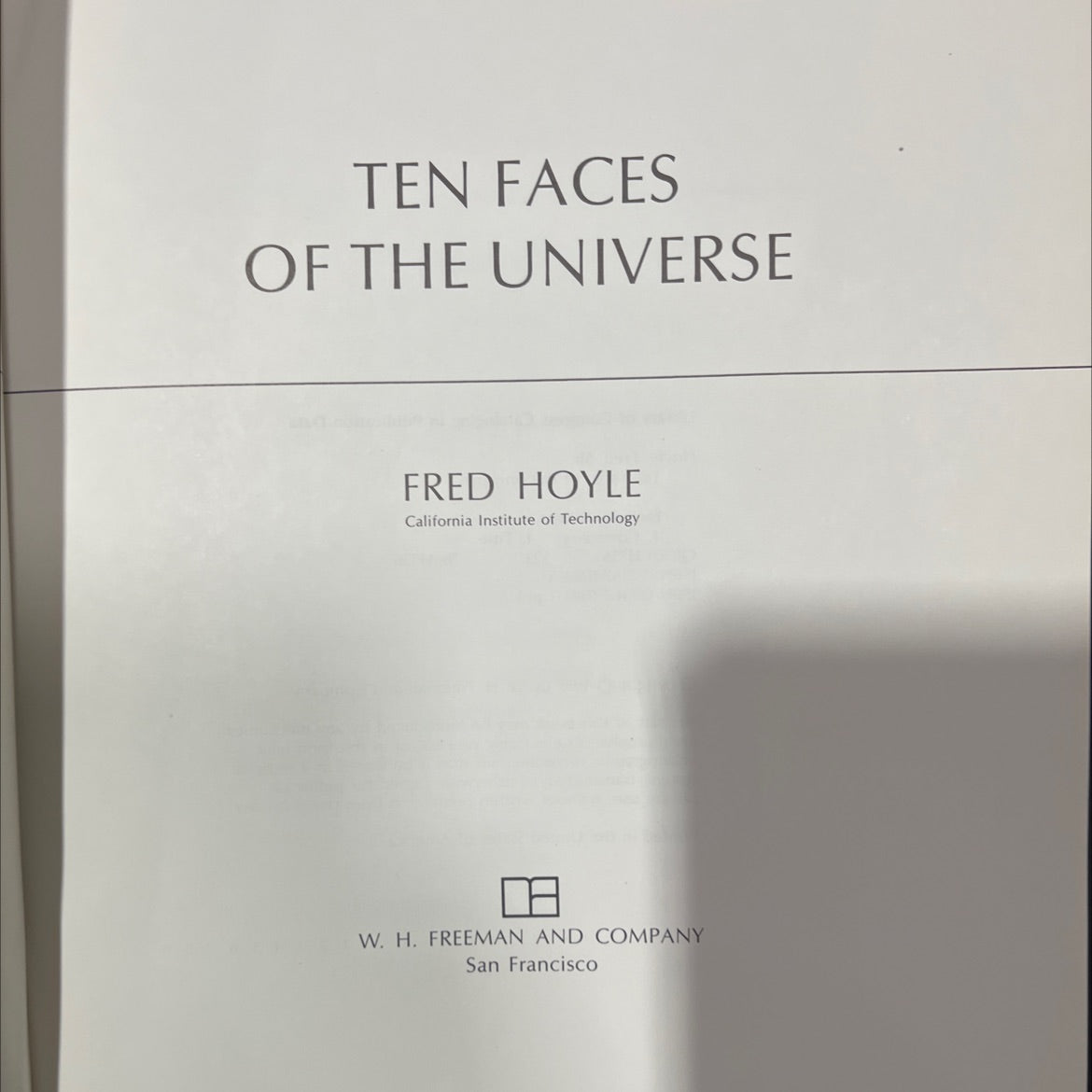 ten faces of the universe book, by Fred Hoyle, 1977 Paperback image 2