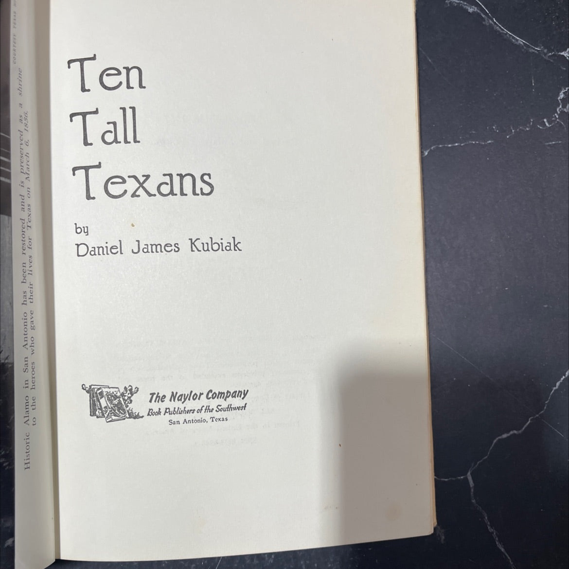 ten tall texans book, by daniel james kubiak, 1970 Hardcover image 2