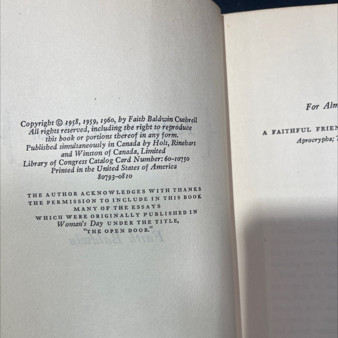 testament of trust book, by faith baldwin, 1960 Hardcover image 3