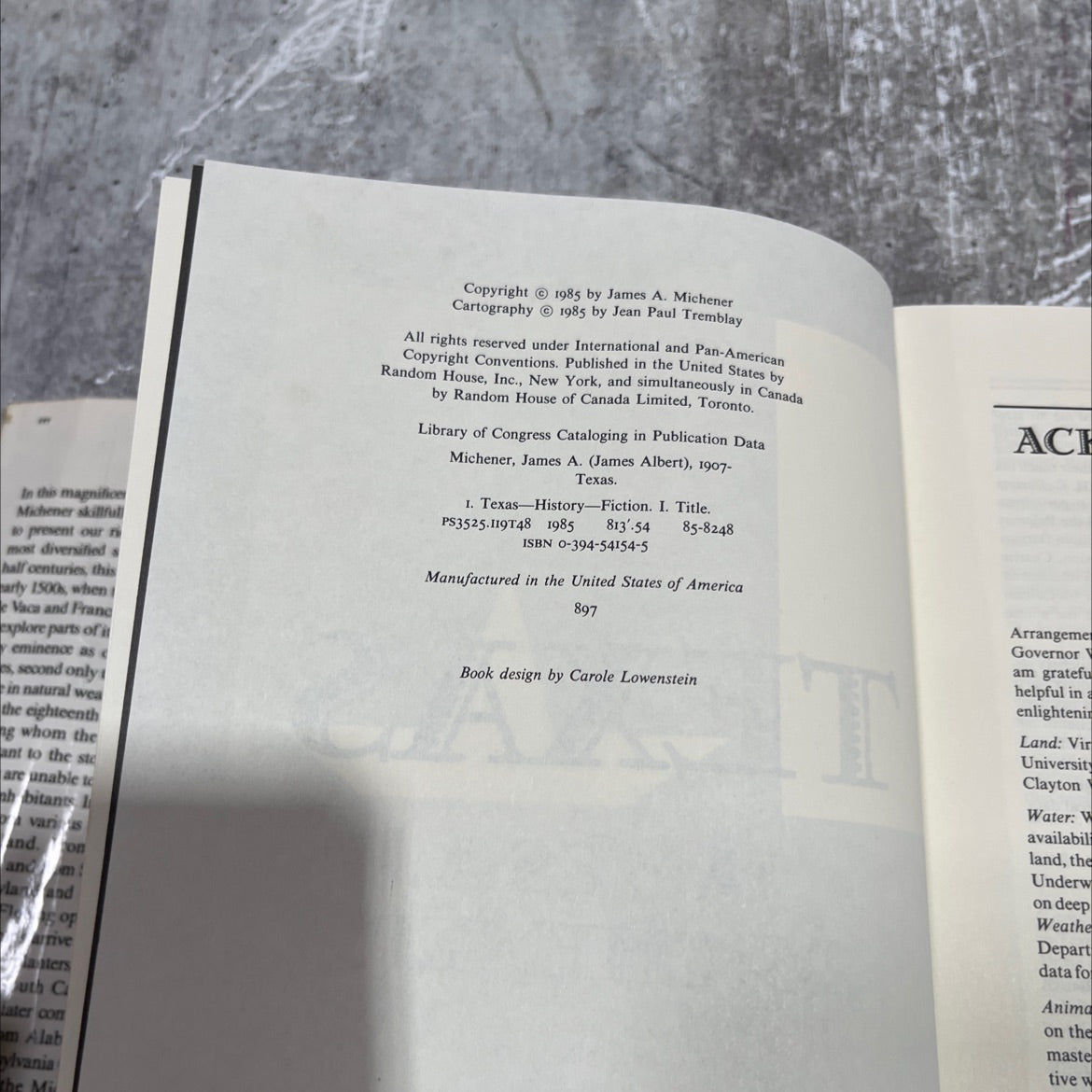 texas book, by james a. michener, 1985 Hardcover image 3