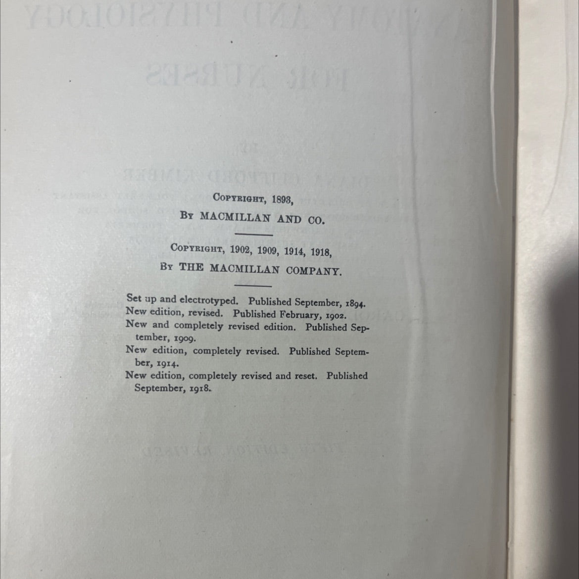 text-book of anatomy and physiology for nurses book, by diana clifford kimber, carolyn e. gray, 1921 Hardcover, Antique image 3
