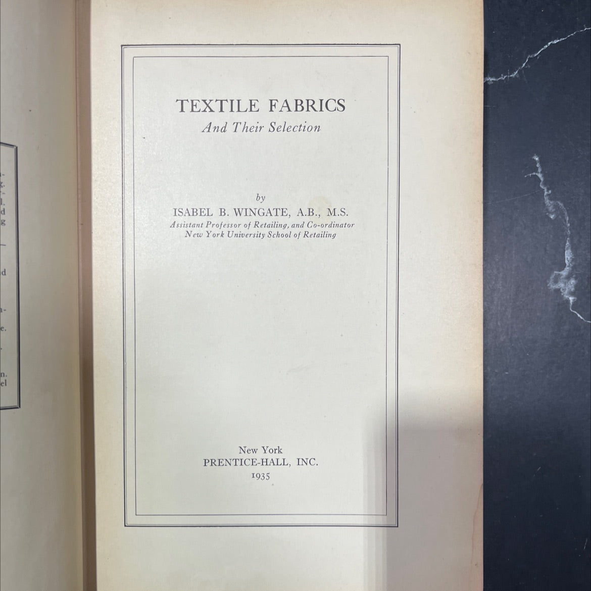 textile fabrics and their selection book, by isabel b. wingate, 1935 Hardcover image 2