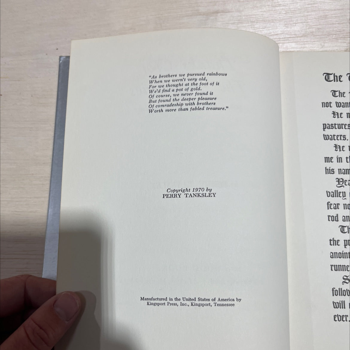 thanks for the memories for a friend i can't forget book, by perry tanksley, 1970 Hardcover image 3