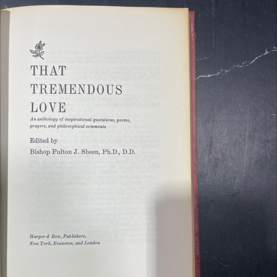 that tremendous love book, by Fulton J. Sheen, 1967 Hardcover image 2