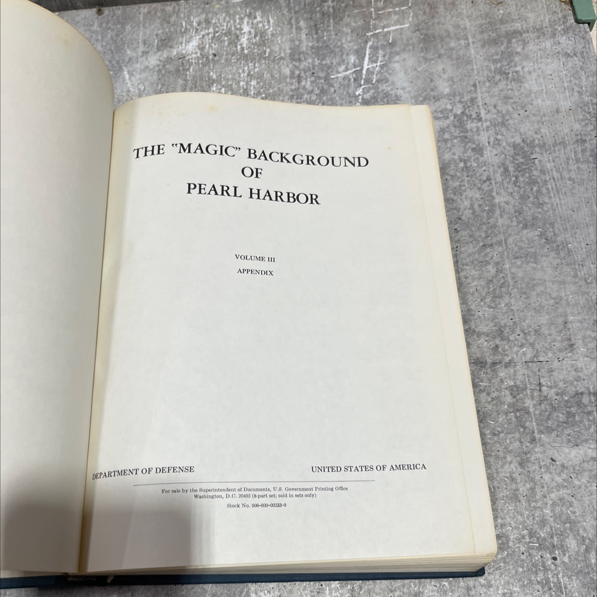 the \"magic\" background of pearl harbor volume iii appendix book, by unknown, not stated Hardcover image 2