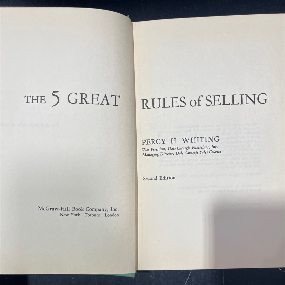 the 5 great rules of selling book, by percy h. whiting, 1957 Hardcover image 2