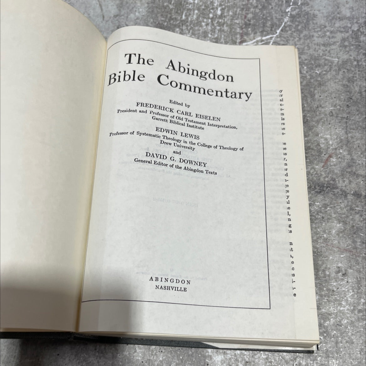 the abingdon bible commentary book, by frederick carl eiselin, edwin lewis, david g. downey, 1957 Hardcover image 2